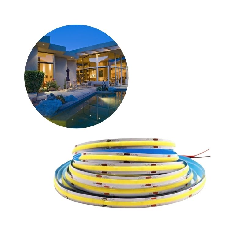 Tira Led Cob 320 Leds 24v Regulable 8mm 30 metros de tira + Alimentador 24v