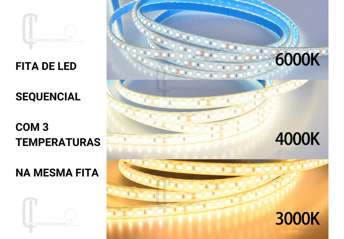 Tira LED Secuencial 24V IP68 – Sumergible, con 3 Temperaturas de Color y Efectos Personalizables