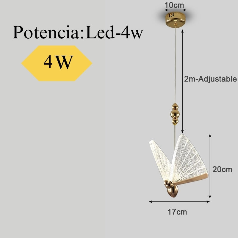 Lámpara Techo Mariposa Dorada